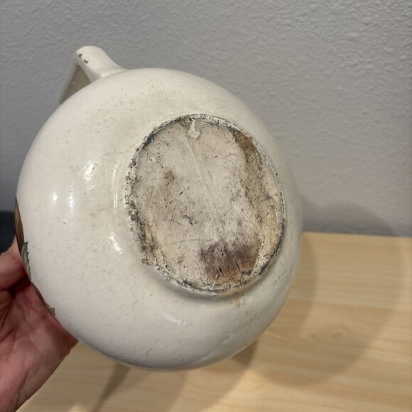 Vintage McCoy Pottery Pitcher Autumn Leaves Grape Fruit Nut Crazing Farmhouse - Picture 5 of 12